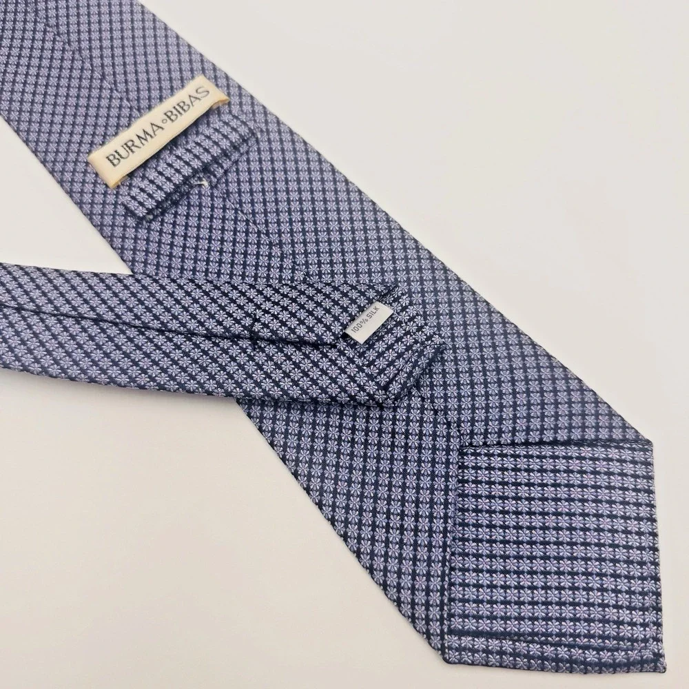 Burma Bibas Gingham Check Silk‎ Tie Men 59